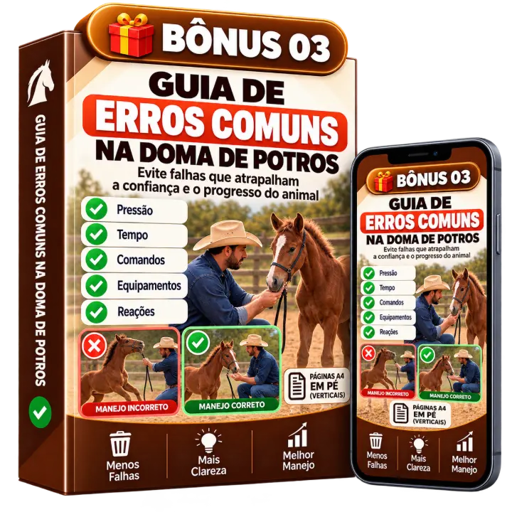 Mockup Bônus 3: Guia de Erros Comuns na Doma de Potros